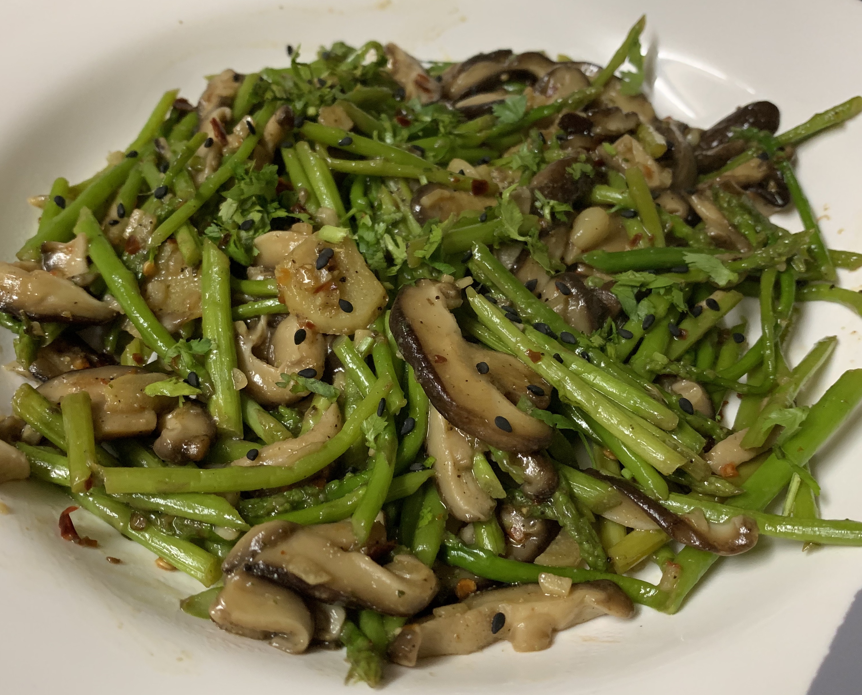 Asparagus with Shitake mushrooms